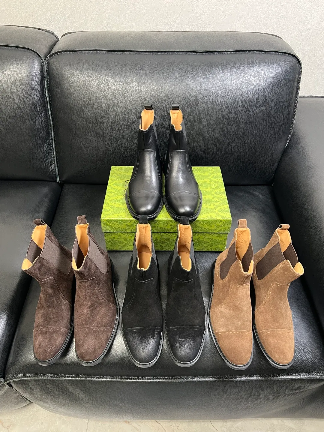 Men's shoes 💰900 Gucci High-quality top crafts Gucci Leather shoes and boots high-top series counter synchronization Original factory configuration, original cowhide imported from Italy, imported water-dyed cow lining, soles: original factory special supply original sole super comfortable, original factory and single goods High quality, welcome to compare and synchronization at the counter, code number 39-44 (customized 45)